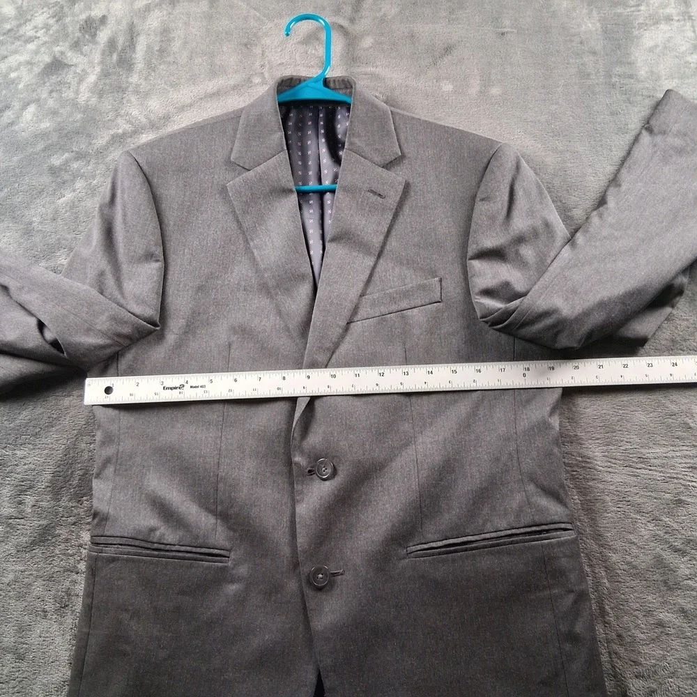 IZOD Blazer Sport Coat 40R Gray Two Button Notched Lapel Double Vent Business
